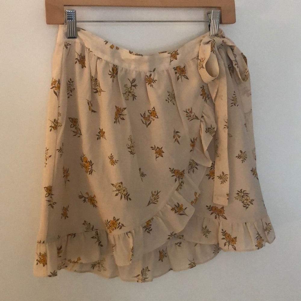 Neutral Spring Time Wrap Skirt